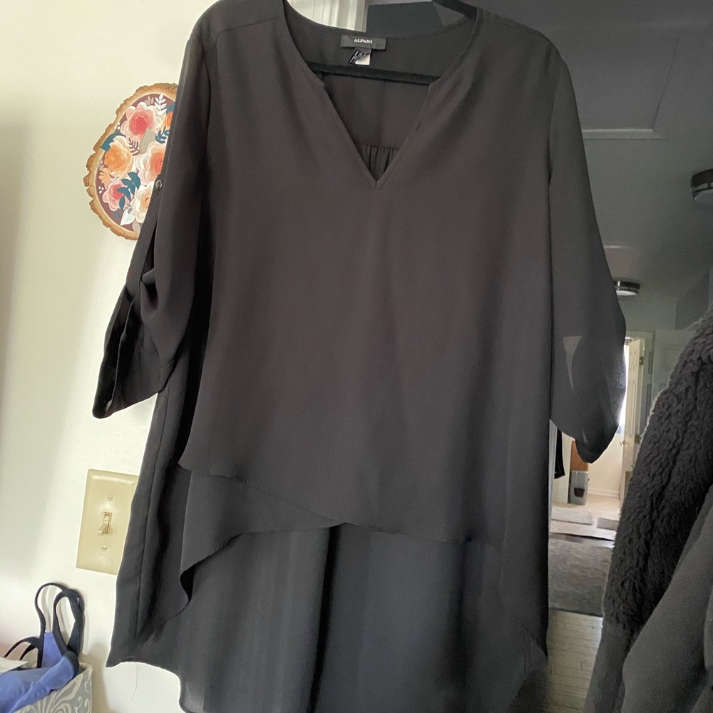 Black dressy v neck tunic